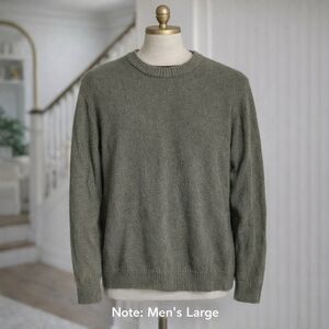 Club Monaco Olive Green Cotton Blend Crew Neck Men's Medium Sweater